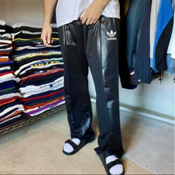 Rare Retro Adidas Chile 62 Coated Track Pants Black - Picture 2 of 14